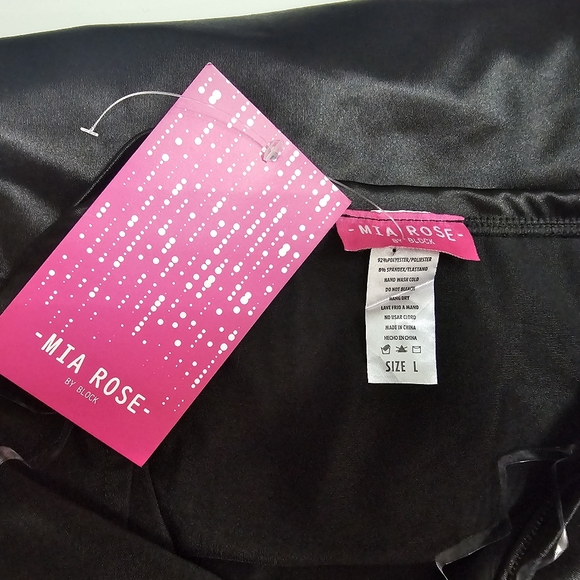 NEW with tags black slip dress large leg slit Mia Rose - Picture 7 of 8